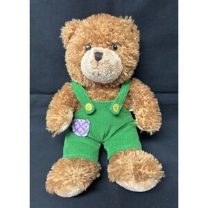Applause Corduroy Bear 10" Plush/Stuffed Animal Toy Green Overalls